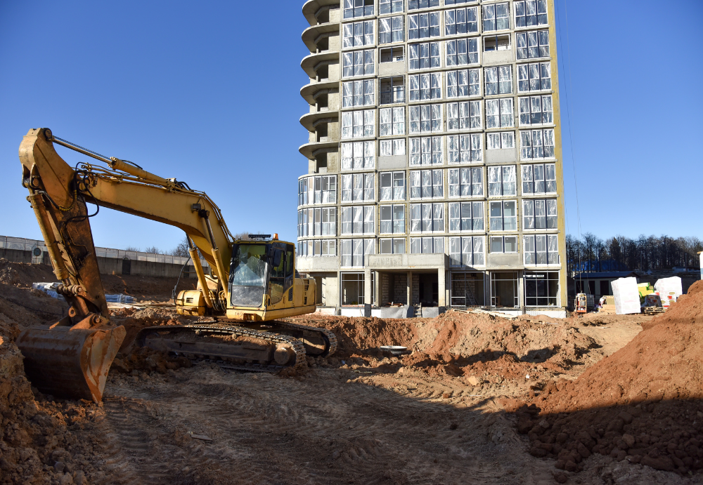 Remblaiement des terres en fin de chantier