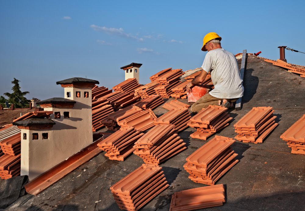 Tuile terre cuite, ton vieilli